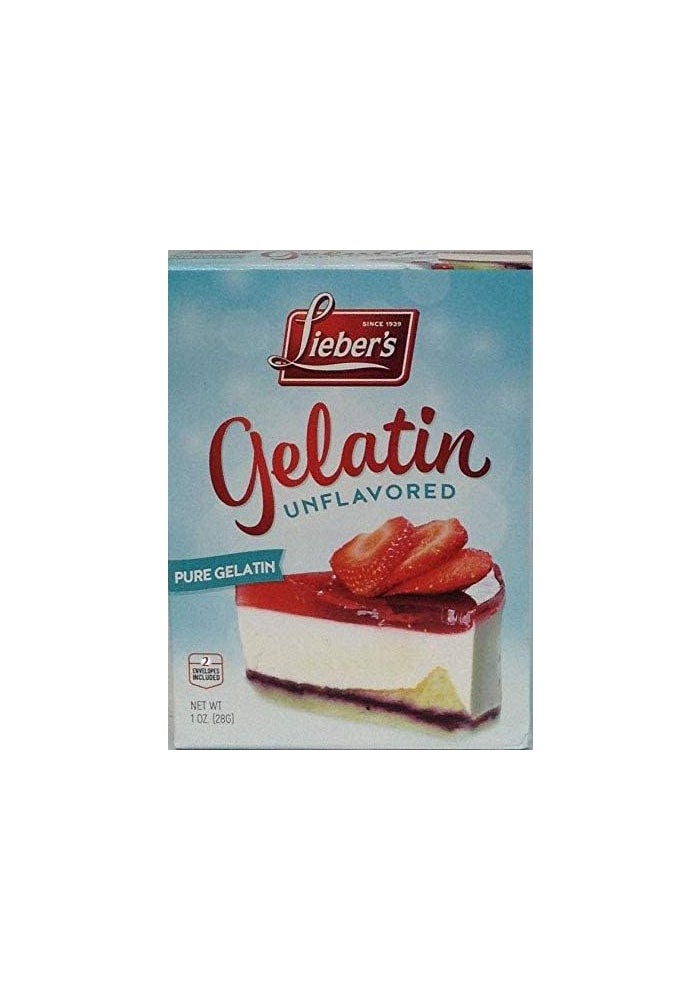 Lieber's Unflavored Gelatin - Sugar Free, Gluten Free, Kosher - 1 Oz Box with 2 Packets - Image 1